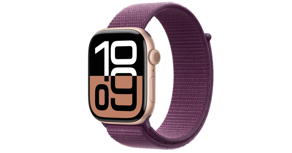 APPLE WATCH S10 46MM GPS MWWV3LW A ROSE ALUM PLUM SPORT LOOP 